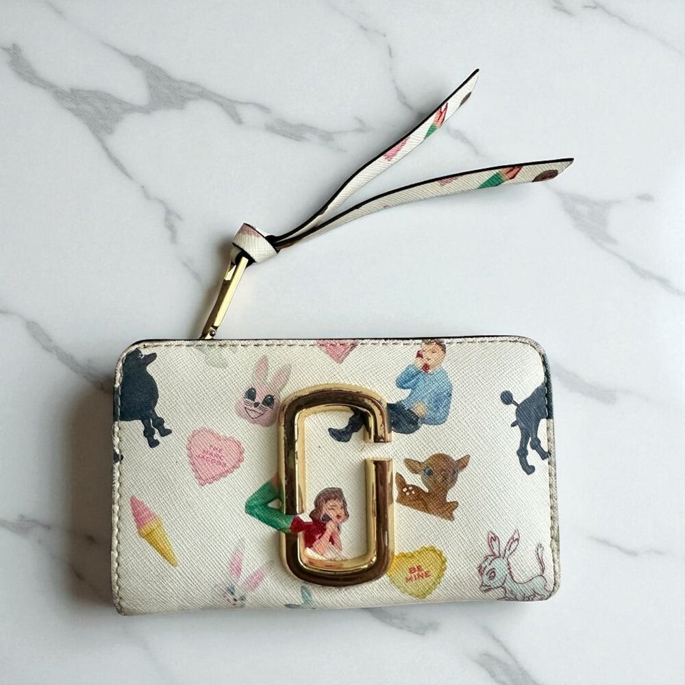 Marc Jacobs Snapshot Sugar Compact Multicolor Print Wallet